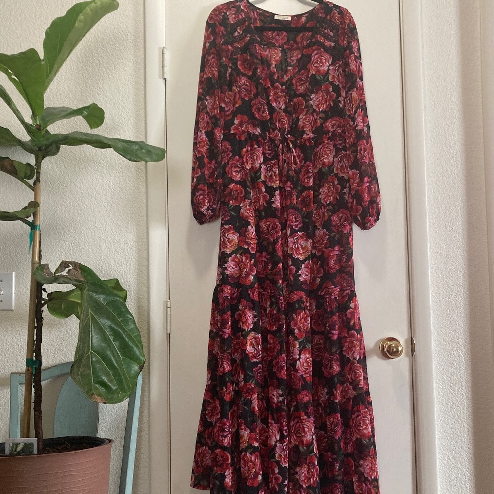 LoveStitch Red Rose Long Sleeve Maxi